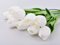 f5 Tulipanes Artificiales,Flores de Seda, Ramos de Boda, Fiesta, Decoración del Hogar, 10 Piezas (Weiß)
