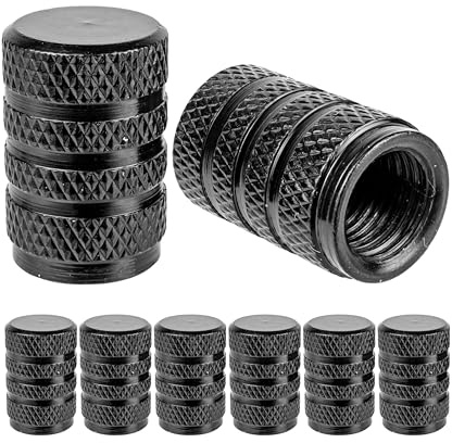 Tapa de Válvula de Aluminio, 8 Piezas, en Negro, Tapas de Cubierta de Polvo con empaquetadura para válvulas de Automóvil, Motocicleta, Remolque, Bicicleta, Tapa para válvula de neumáticos con Sellado