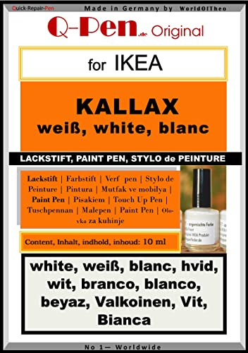 Q-Pen Ausbesserungsfarbe passend für Ikea KALLAX weiß - white - blanc