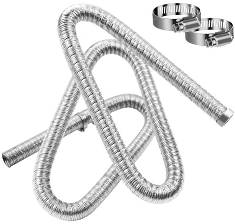 Dual-Layer-bilvärmare avgasrör, 24 mm rostfritt stål avgasrör 36061296 90394 med klämmor, luft dieselvärmare avgasslang för Webasto, Eberspacher värmedelar och tillbehör (2 m)
