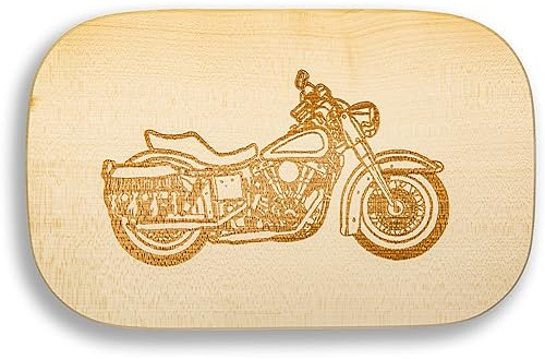 DEKOFANT Frühstücksbrettchen Holz Chopper Motorrad 25 x 16 x 1,5 cm