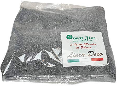 Seat Flor srl® färgad sand, sand för vasdekoration 0,5 mm 1 kg påse ca. (25 färger tillgängliga) (SILVER)