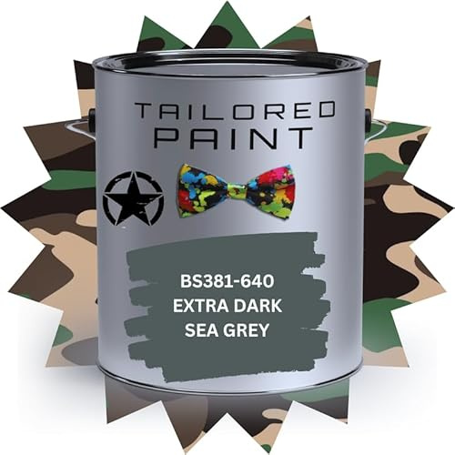MATT 500ML Army Military Grade Brush/Spray On 1K Single Pack Paint UPVC Wood Steel Plastic - BS381 640 EXTRA DARK SEA GREY