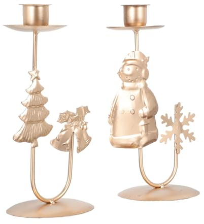 Cabilock 2stücke Retro Weihnachts Kerzenhalter Kreative Dekoration Für Weihnachten Festliche Mit Und Weihnachtsbaum Motiven