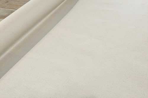 Generisch Tischdeckenstoff beschichtet - Baumwolle Stoff Meterware, wasserabweisender Baumwollstoff, abwaschbare Popeline Uni Webware *Ab 50 cm, Farbe: 051 Creme