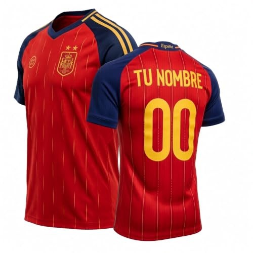 RFEF Camiseta SELECCIÓN ESPAÑOLA - Dos Estrellas - Mundial 2026 – Réplica Oficial | Equipación de Fútbol España para Adulto