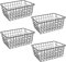 NAMYEUT Lot de 4 paniers de rangement en fil métallique noir pour salle de bain, réfrigérateur, bureau, congélateur, armoire, étagère, 28 x 22 x 12 cm