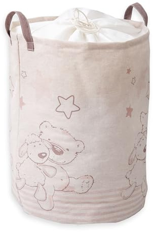 Herding babybest Wäschekorb, Lieblingsmensch, ca. 40x50cm, Beschichtete Innenseite, Mit Henkeln und Kordelzug, Polyester/Baumwolle/Viskose