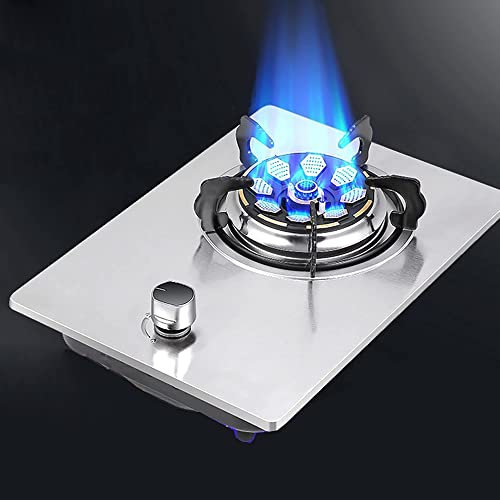33CM fornello a Gas Singolo NG/GPL fornello a Gas, fornello a Gas da Incasso Cucina Cottura, pentole con FFD e Griglie per pentole in ghisa (C GPL)