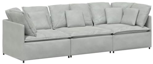 vidaXL Divano Modulare con Cuscini in Velluto Grigio Chiaro, Divano componibile, Divano componibile modulare, Divano Moderno, Divano componibile