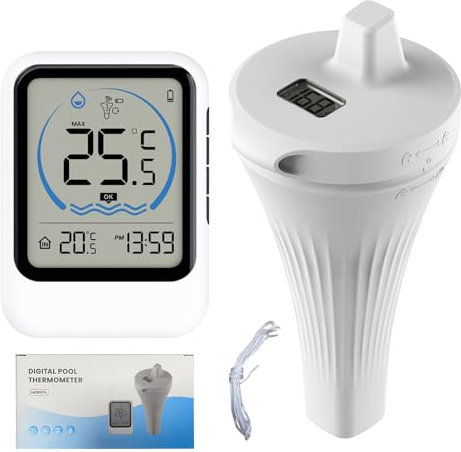 Termometro per piscina con termometro digitale,termometro piscina galleggiante con 8 modalità LED,IPX7 per vasche e laghetti,per piscine, vasche idromassaggio, vasche da bagno, bacini