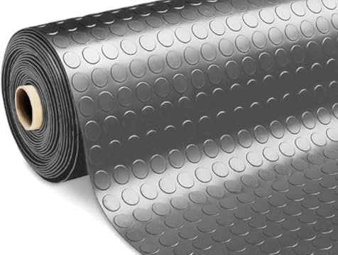 BIANCHERIAWEB Tappeto Rivestimento Pavimento Gommato PVC con Bolle Grigio Scuro Bollato 100x700 Floor Grigio Scuro
