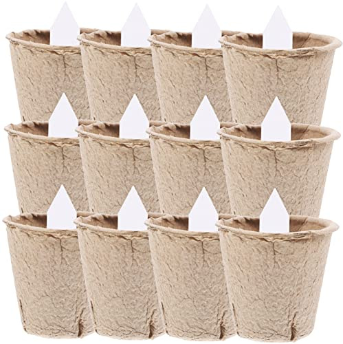 Hemobllo 50juegos Bandeja De Plántulas De Turba Macetas Biodegradables para Viveros y Jardines Macetas De Turba Grandes De Papel para Flores De Vivero Multiusos