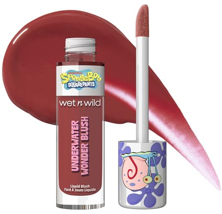 Wet n Wild Spongebob Underwater Wonder Liquid Blush, Buildable Liquid Face Blush, Natural Effect and Easy to Blend, Uniform Application, Snailed It Shade