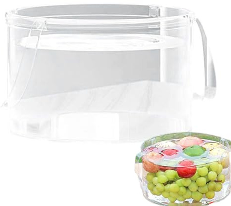 Palangana - Secchio d'acqua per campeggio, trasparente, con manici per ospedale asilo spiaggia giardino cucina pulizia viso