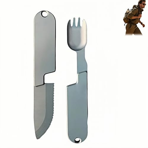 Ensemble d'ustensiles de camping 2 en 1, fourchette et cuillère de poche détachables, ensemble de couverts portables et amovibles, pour campi/ng Cook S/et, ustensiles de camping, ustensiles de camping
