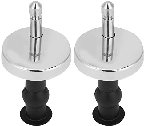 Fockety Toilet Screws Hinges Screw/Fastener Expanding Durable Rubber Nuts Fixings for Broken Lavatory Seats, Stainless Steel Toilet Replacement Parts for Most Standard, Black, 8 Accessories Kit