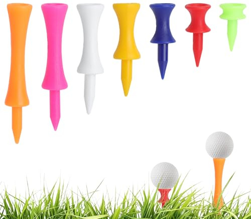 KQDRAVINE 105 Pezzi Tee Golf Plastica, Tee da Golf in PP Resistente, 7 Colori e Altezze, Tee Golf per Allenamento e Golf Invernale