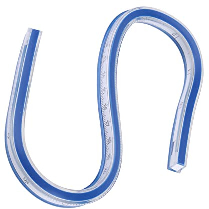 UPALDHOU Flexibles Kurvenlineal, Biegsames Zeichenwerkzeug aus Kunststoff, Ideal für Ingenieurwesen und Handwerk, Präzise Messungen und Doppelseitiges Design (30 cm)