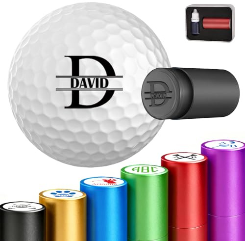 Gridachi Personalisierter Golfball-Stempel, Marker, personalisierbar, schnelltrocknend, Monogramm, Golfball-Stempel mit Logo-Namen, wiederverwendbar, wasserdicht, Golfball-Stempel, Geschenke für
