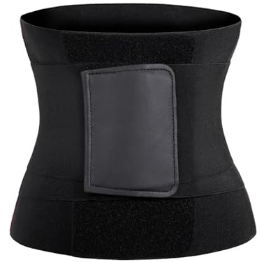 JBJYGSG Faja Cinturón Reductor de Cintura, cinturón Moldeador de Abdomen con Triple Envoltura, Banda for el Sudor, Faja Deportiva for Entrenamiento(Black,XS)