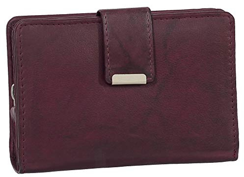 Ledershop24 RFID Damen Leder Geldbörse Portemonnaie Geldbeutel - Geschenkset + exklusiven Schlüsselanhänger - Farbe Bordeaux