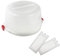 Dr. Oetker Kuchentransportbox Ø 38 x 19 cm Bake & GO, für alle gängigen Kuchengrößen, Tortenbutler mit Tragehenkel und Fach für Kühlakkus, inklusive Akkus (Farbe: Transparent/Rot), Menge: 1x 3er Set