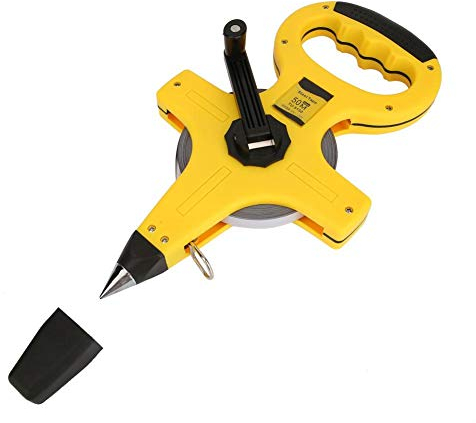 Hilitand 50M Tape Measure Open Reel Stainless Steel Tape Measure Portable Engineering Measuring Tape Tool for Professional Building Measurement