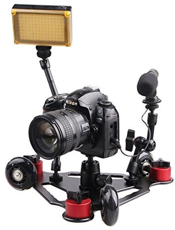 MASUNN Desktop Camera Rail Voiture Table Dolly Mini 3 Noir Roue Vidéo Slider Track pour DSLR Caméscope