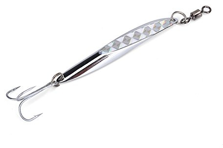 Esche da pesca, paillette artificiali in metallo con paillettes Cucchiaio esca spigola esca attrezzo sostituzione per attrezzatura da pesca(Silver 28g)