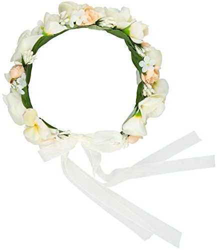 dressforfun 302785 Blumen Stirnband Haarband Blumenkranz, größenverstellbar, für Hochzeit oder Trachten Party