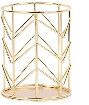 1/2 Pcs Stiftehalter Mode Durchbrochen Runder Eisenkunst Schreibgerätehalter Schreibtisch Organisator Stift Halter Organizer Make-up Pinselhalter(Roségold+Gold)
