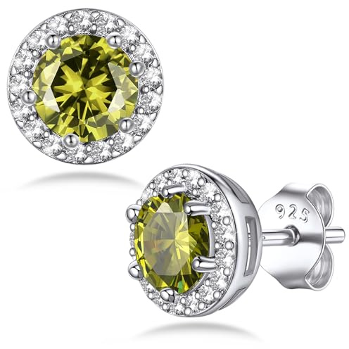 Bestyle Argent 925 Sterling Strass Boucles d'oreilles Femme Pierre Zircon | Piercing Oreilles Pierrres Zirconium 12 Mois Hypoallergénique