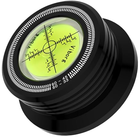 Tertullus LP628B LP Record Weight Stabilizer Vinyl Stabilizer, Aluminum Alloy Turntable Level Stabilizer and Strobe Scale All-in-one, 280G LP Disc Stabilizer for LP Vinyl Record Player (60Hz, Black)