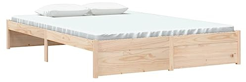 vidaXL Massivholzbett Doppelbett Bettgestell Lattenrost Bett Bettrahmen Holzbett Schlafzimmerbett Schlafzimmermöbel Kiefer 140x200cm