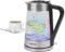 Salter Illuminating Iridescent Glass Kettle - 1.7L, Blue LED Illumination, Easy Fill Water Pressure Lid, Anti-Limescale Filter, Boil Dry Sensor & Auto Shut Off, BPA-Free, 360° Swivel Base, 2200W