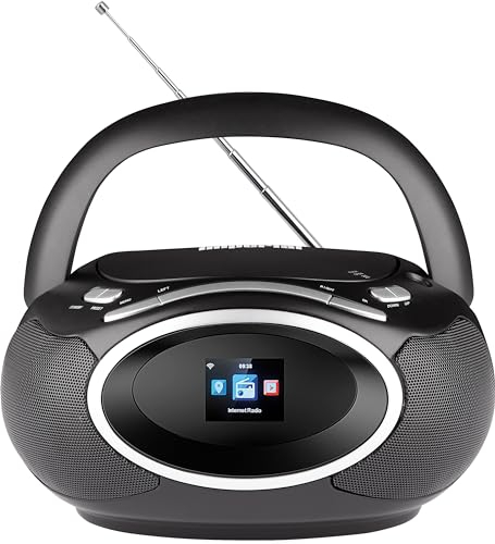 IMPERIAL DABMAN PBB 3 – Boombox (Internetradio, DAB+, Bluetooth, CD-Player, Farbdisplay, Fernbedienung, Batteriebetrieb möglich) – Schwarz