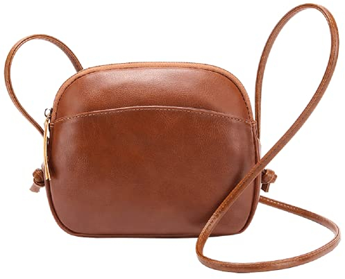 zhongningyifeng Umhängetasche für Damen, klein, niedliches PU-Leder, Mini-Schultertaschen für Mädchen, modische Handytasche, leicht, braun, S