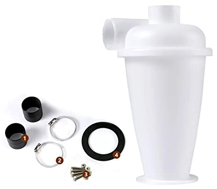 Zyklon-Staubsammler (Zyklon-Staubsauger) kompatibel mit Bau & amp;Haushaltsstaubsauger Pulverfilter Zyklonabscheider (Color : Bianco)