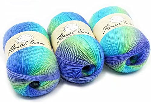 Farbverlauf Wolle Zum Häkeln und Stricken - 1 Knäuel Batik Mehrfarbig 100G Strickwolle, Häkelgarn Bunt Regenbogen Baumwolle für Socken, Mützen, Schals, Pullovern