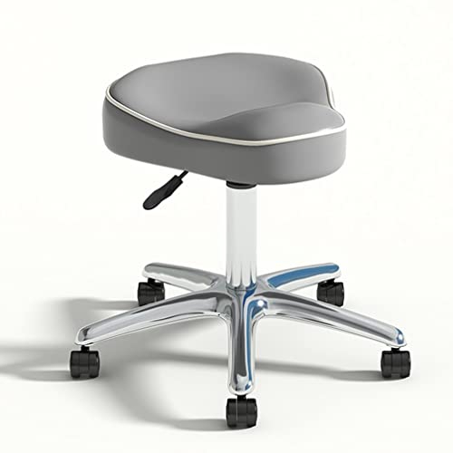 Hocker Stuhl Sattelhocker Rollhocker Drehhocker Höhenverstellbarer Drehhocker auf Rollen Robuster hydraulischer Metallhocker mit SGS-Stuhlstange für Salon, Massage, Klinik, Bar, Büro (D) The New