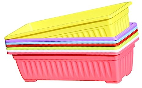 POPETPOP 2stücke Große Balkonblumentöpfe Aus Rechteckige Pflanzkörbe Für Obst Gemüse Und Blumen Mit Bodenablage Farbe Zufällig Robust Und Langlebig Für Garten Und Balkon