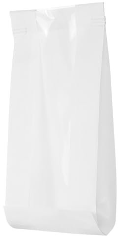 QUARKZMAN 100Pcs Sacs de Boulangerie avec Fenêtre, Sacs à Fermeture à Languette en Étain, Sacs en Papier Kraft pour Biscuits, Bonbons, Chocolat (Blanc 13.8x8.3 Pouce)