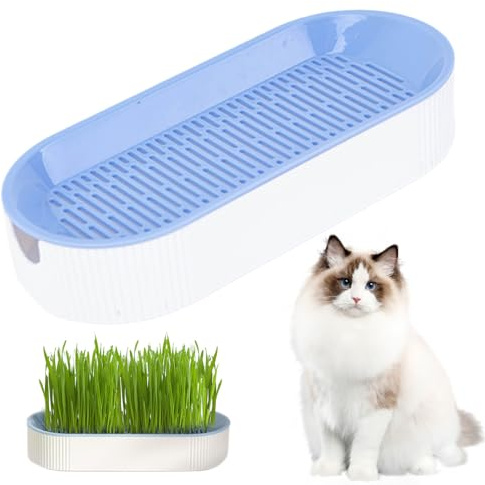Cndiyald Cat Grass Culture Kit Cat Grass Planter Double Couche détachable Hydroponic Cat Grass Planter PP 8.3x3.6x1,8 Pouces Cattery Chat Herbe de Culture Kit de Culture