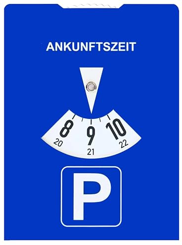 kaiser24 4 Papp-Parkscheiben aus Karton, StVO-konform, Blau, 11 x 15 cm, 4 Stück – Auto-Parkscheibe mit Benzinverbrauchsrechner auf der Rückseite – Umweltfreundlich, langlebig und leicht ablesbar