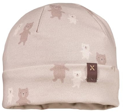 maximo GOTS Baby-Mütze, Umschlag Jersey Bedruckt Made in Germany 43 bär