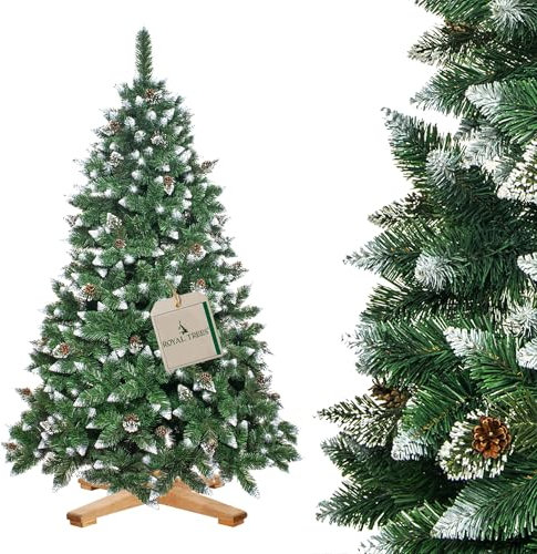 ROYAL TREES Árbol de Navidad artificial de 220 cm con diseño de pino de plástico