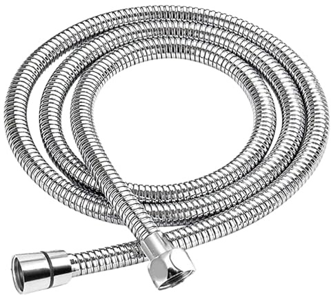 Shower Hose Stainless Steel Leak-Proof and Anti-Kink with 2 Complimentary Washers High Pressure Resistance Easy DIY Replacement Universal Fit Chrome (1M)