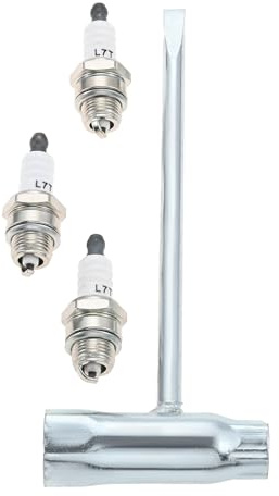 Hicello Zündkerzen Kettensägen Zündkerzenschlüssel Set T Schraubenschlüssel Kombischlüssel 13 x 19 mm,3 Zündkerzen Kompatibel mit 2-Takt Kleinmotor Husqvarna MS290 021 023 024 025 026, etc.
