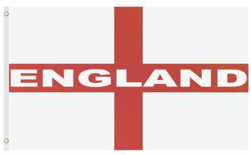 Second Ave Bandera de Inglaterra de 1,5 m x 0,9 m grande con ojales de latón, bandera de la Copa del Mundo de Inglaterra de San Geroge con texto